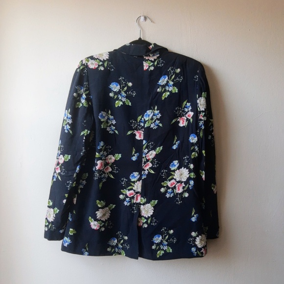 Lila Rose Navy Floral Open Blazer size M - Picture 2 of 4